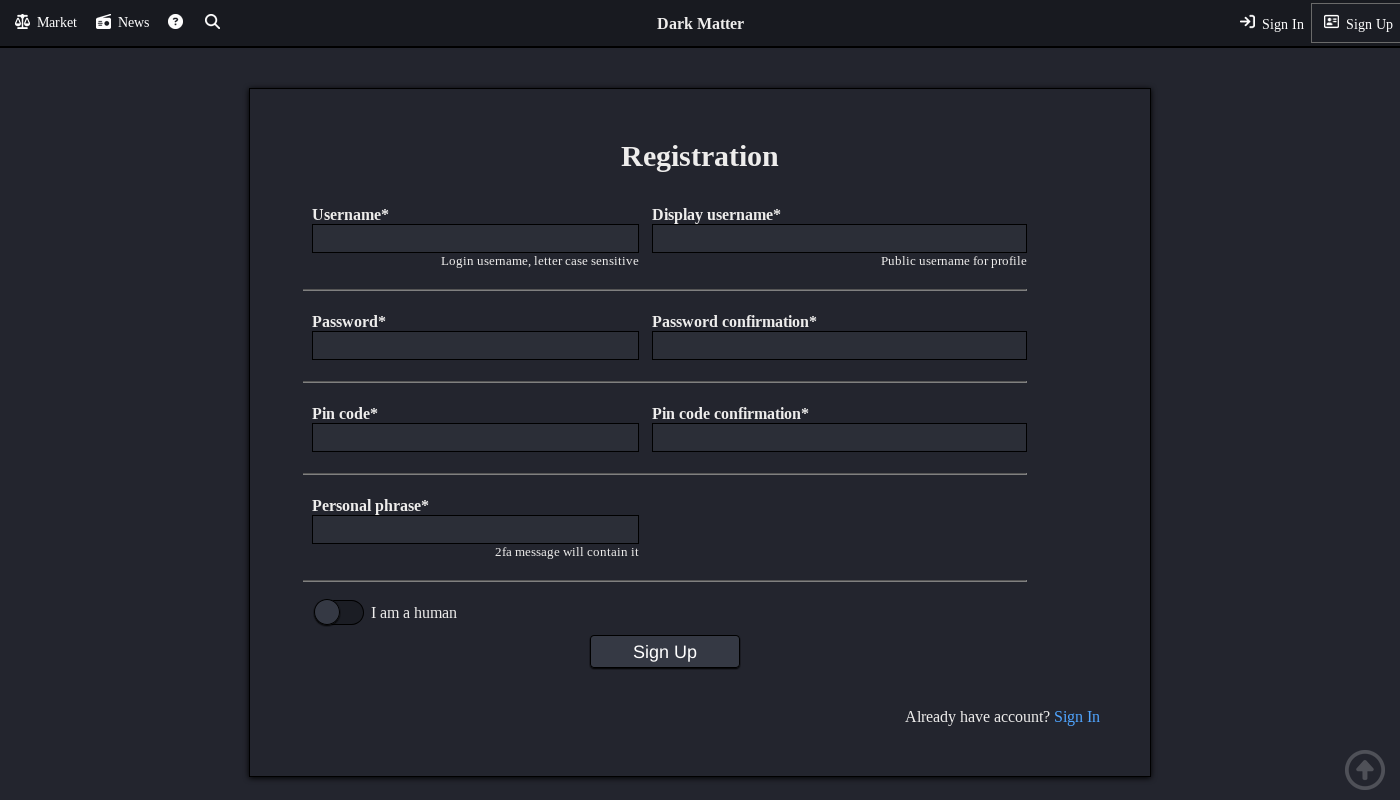 Account Registration Page